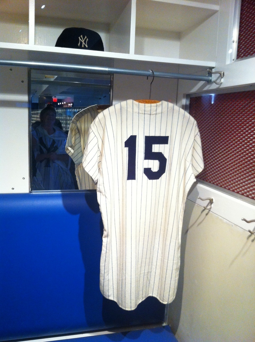 Thurman Munson's locker on display at Yankee stadium.