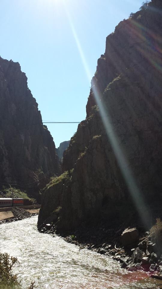 Royal Gorge was spectacular: the cliffs, the bridge, the river, the train and the sun. Amazing!