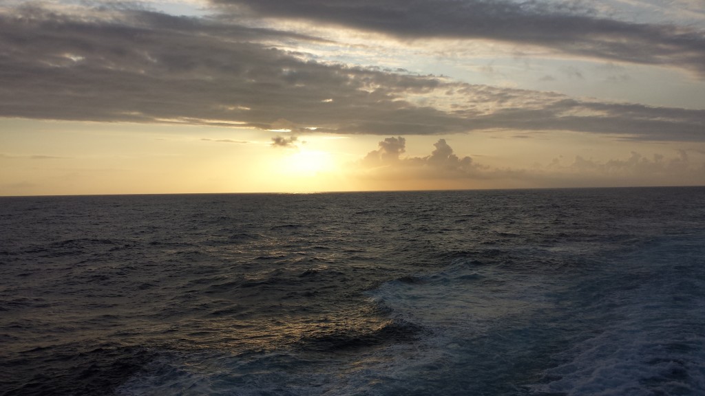 Our last day on the water, the sun rose over open ocean, with no land in sight.
