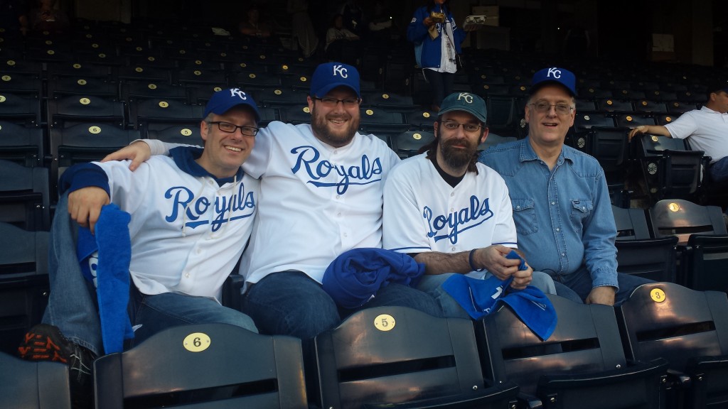 From left, Mike, Tom, Joe and I converged on Kansas City for Game 2 of the World Series.